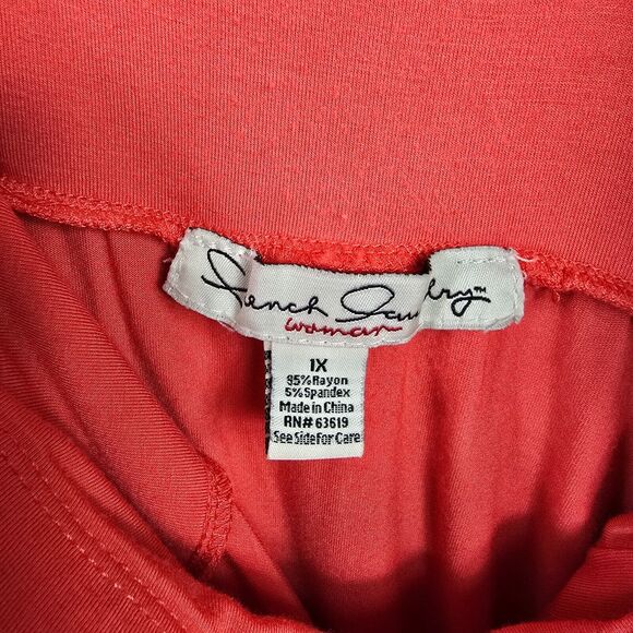 Womens A-line Skirt 1X Coral Red Asymmetrical Maxi High Waist Boho Flowy Chic - Picture 6 of 6